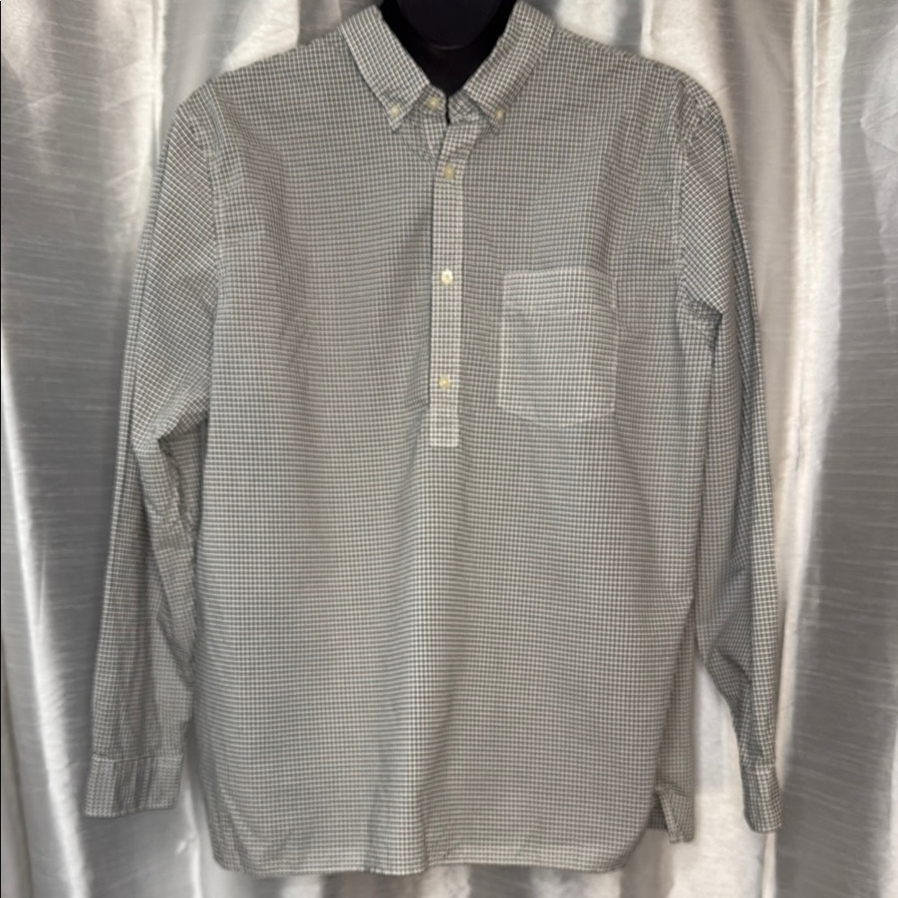 American Eagle Outfitters NWT Men’s XXL Black White Checkered 1/2 Button Shirt